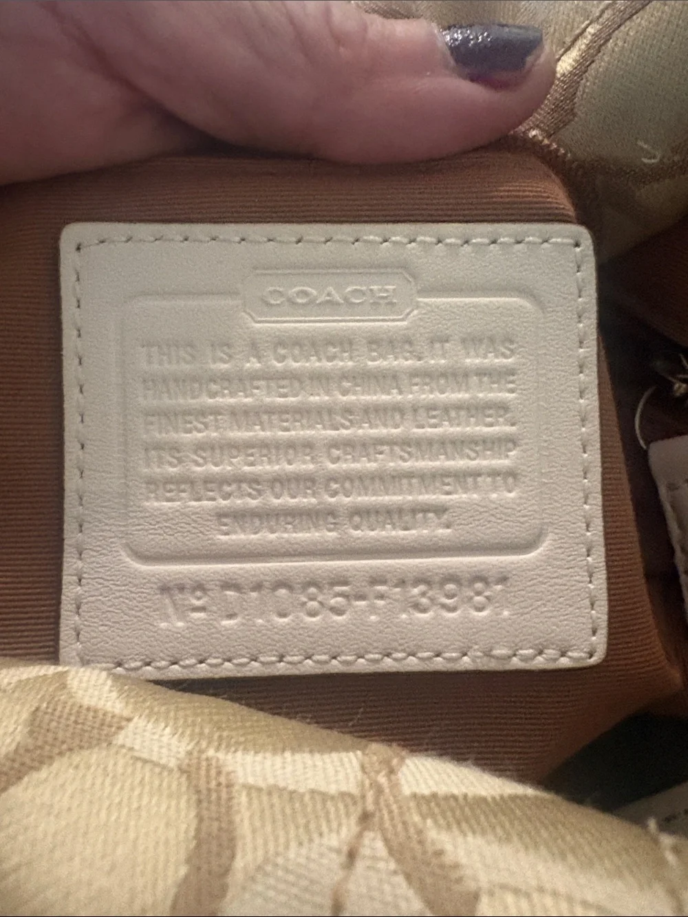 COACH Pearl White & Beige in Signature Canvas and Leather CARLY Hobo